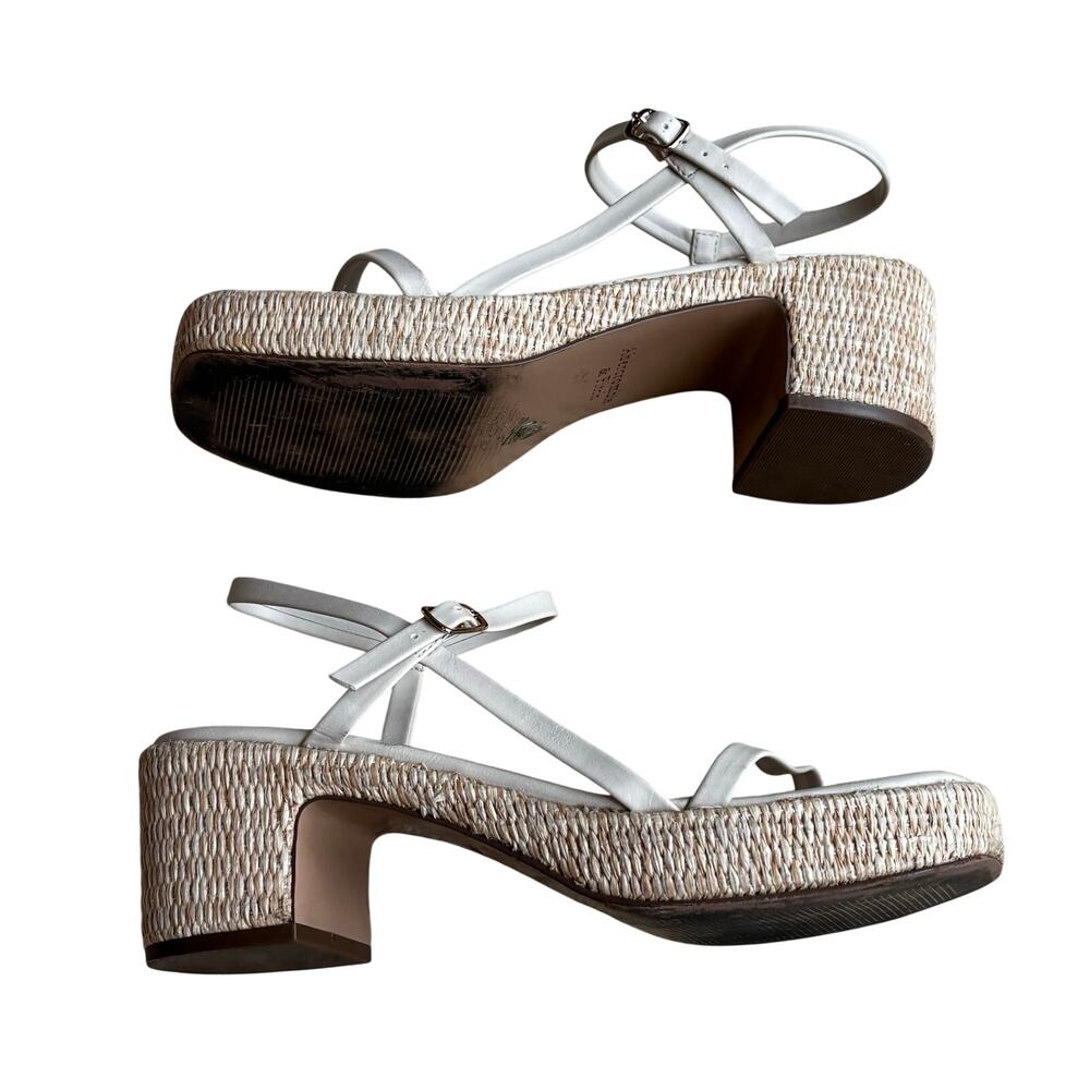 White Ankle-Strap Espadrille Sandals - Women - Picture 8 of 8